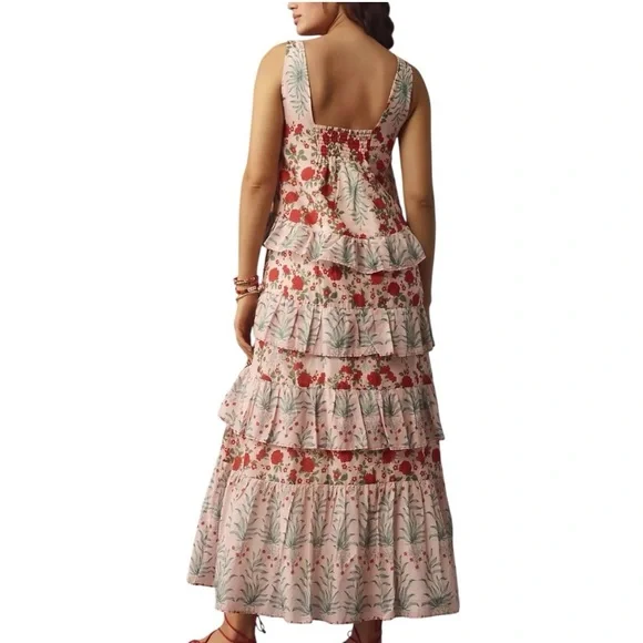 By Anthropologie / Sleeveless Square Neck Tiered Maxi Dress - Picture 2 of 5